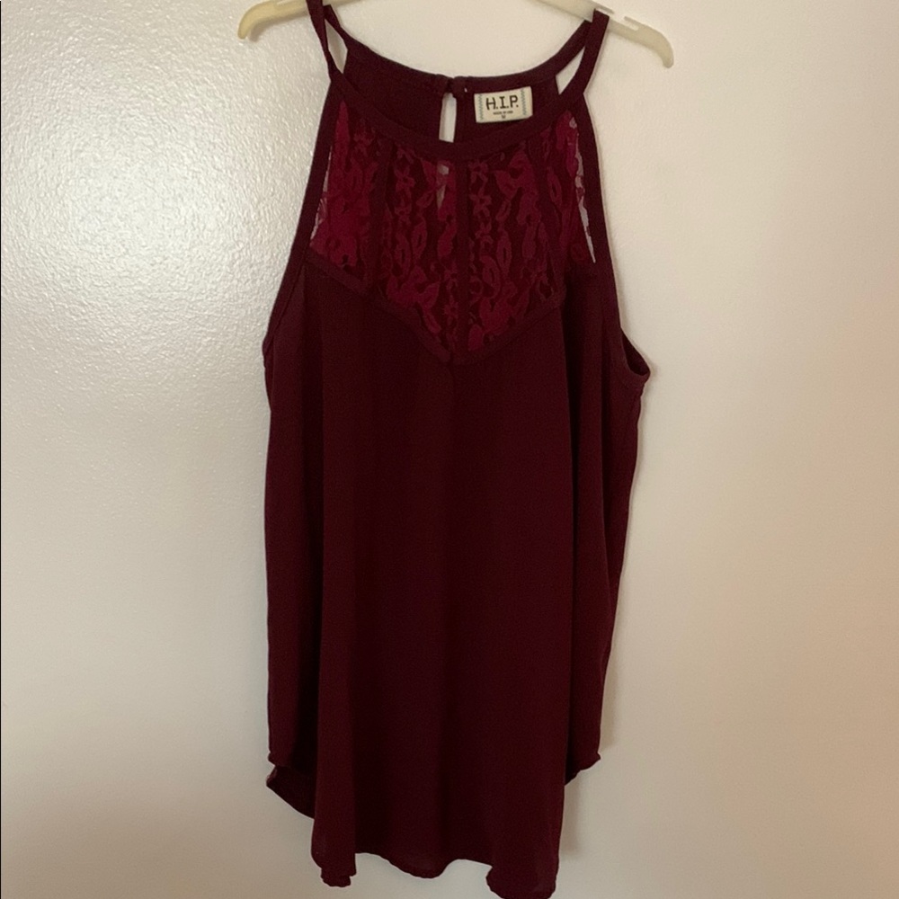 h.i.p. Burgundy Sleeveless Tank Top never worn.